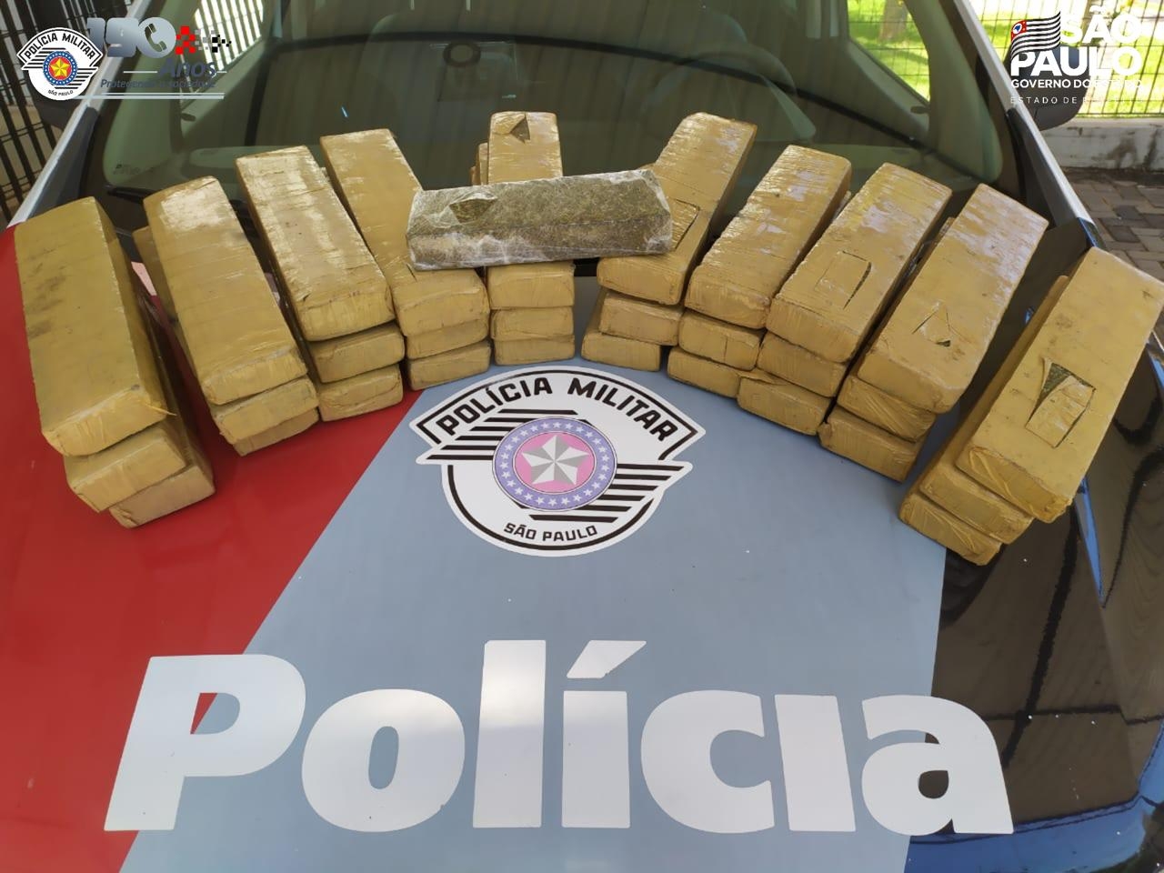 POLÍCIA MILITAR DE ARAÇATUBA PRENDE CRIMINOSO E APREENDE 31 TIJOLOS DE MACONHA