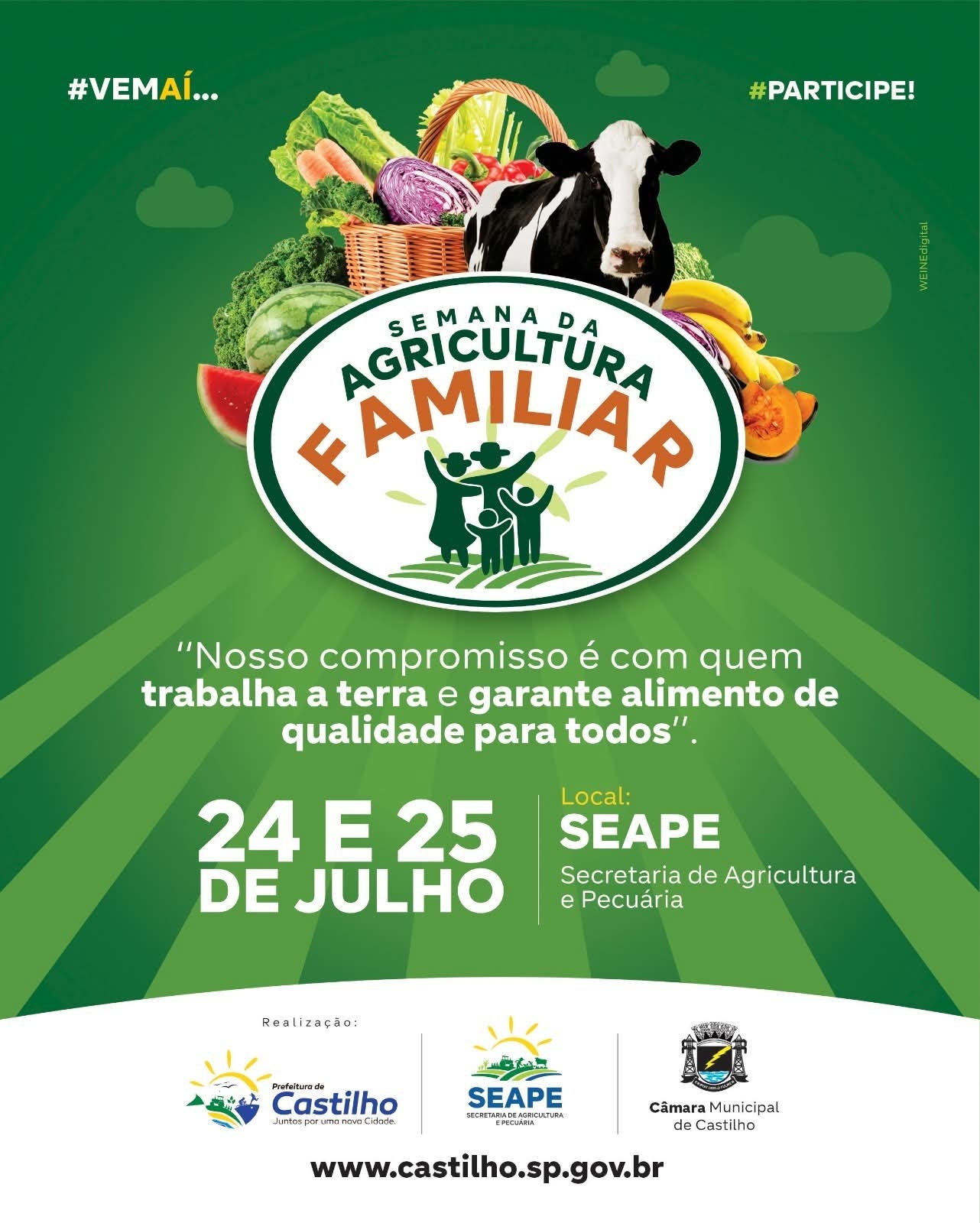 Castilho realizará Semana da Agricultura Familiar no final deste mês