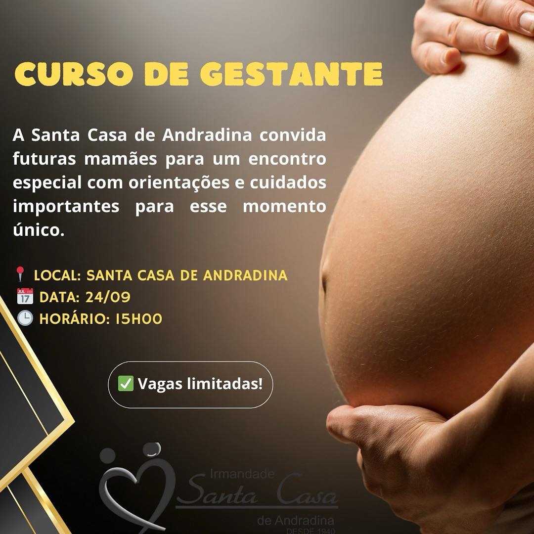 Santa Casa de Andradina promove Curso de Gestante no dia 24 de setembro
