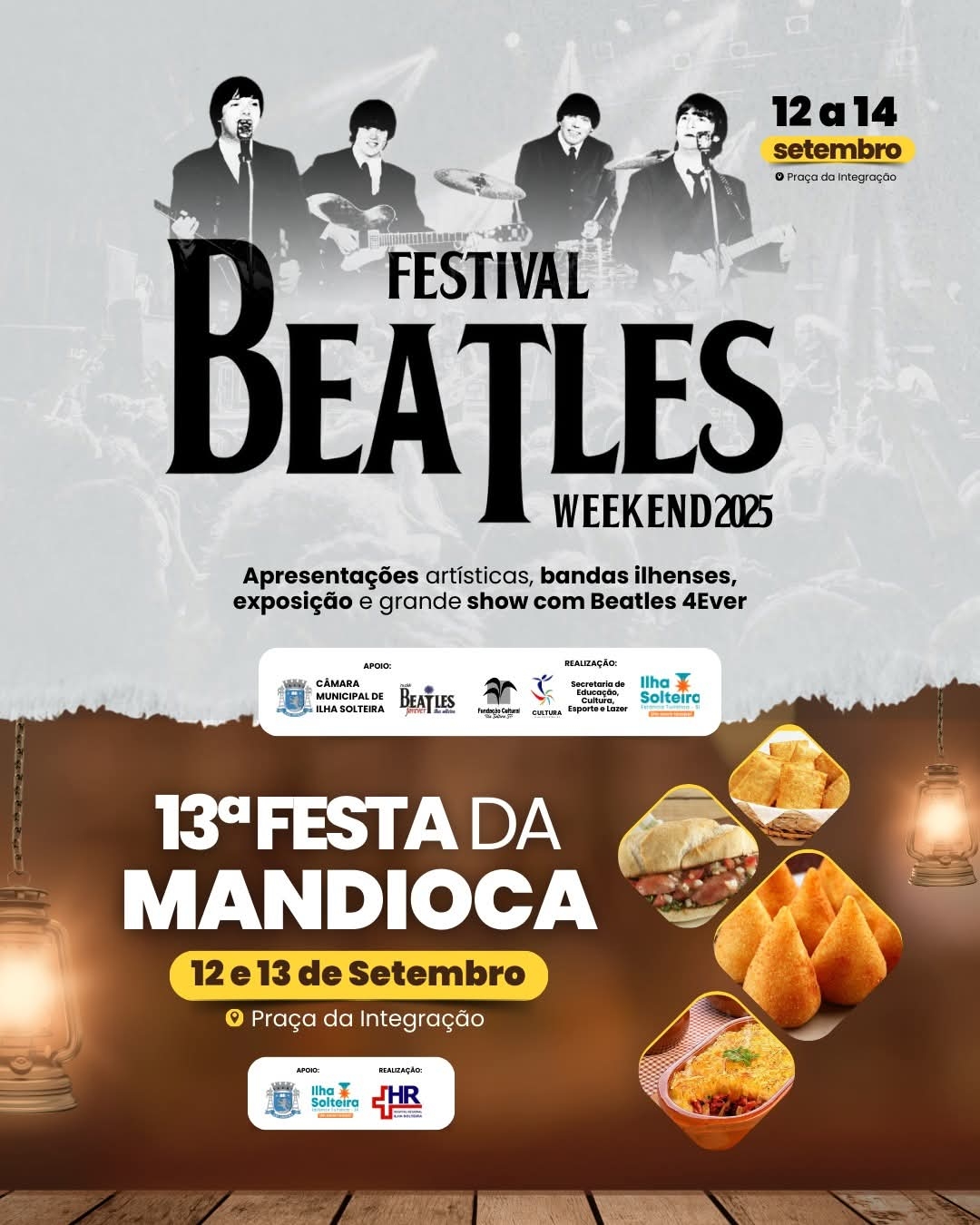 Vem aí! Festival Beatles Weekend e Festa da Mandioca do Hospital Regional de Ilha Solteira