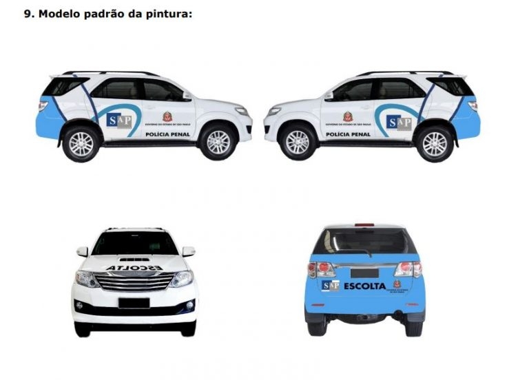 SAP abre licitação para compra de 191 viaturas para o serviço de escolta dos Policiais Penais AEVPs