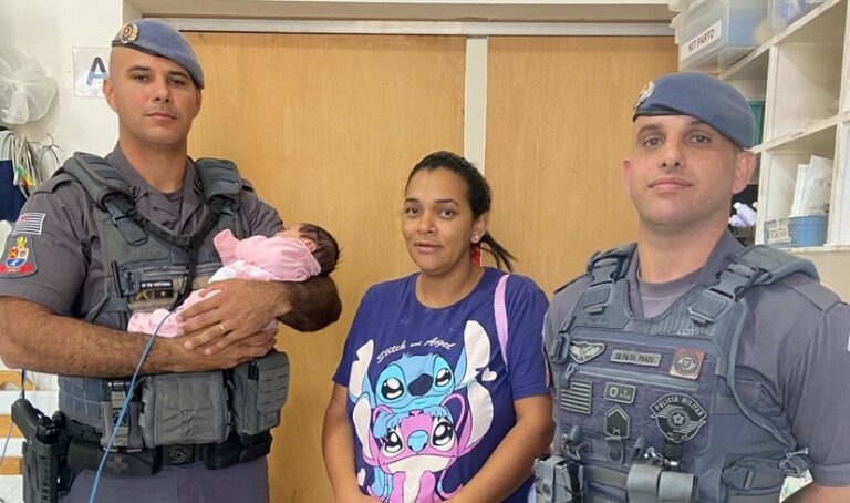 Polícia Militar de Araçatuba salva bebê de 8 dias engasgada com leite
