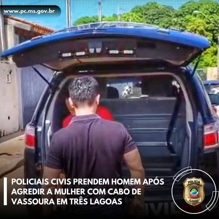 DAM e 2° DP de Três Lagoas prendem homem após agredir a mulher com cabo de vassoura