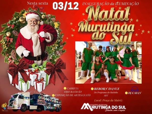 Murutinga irá inaugurar iluminação de Natal na próxima sexta-feira