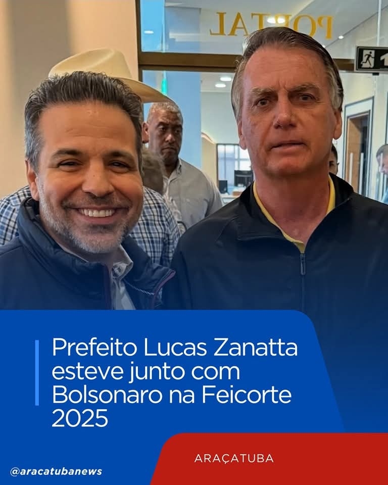 Prefeito de Araçatuba visita Feicorte com Jair Bolsonaro