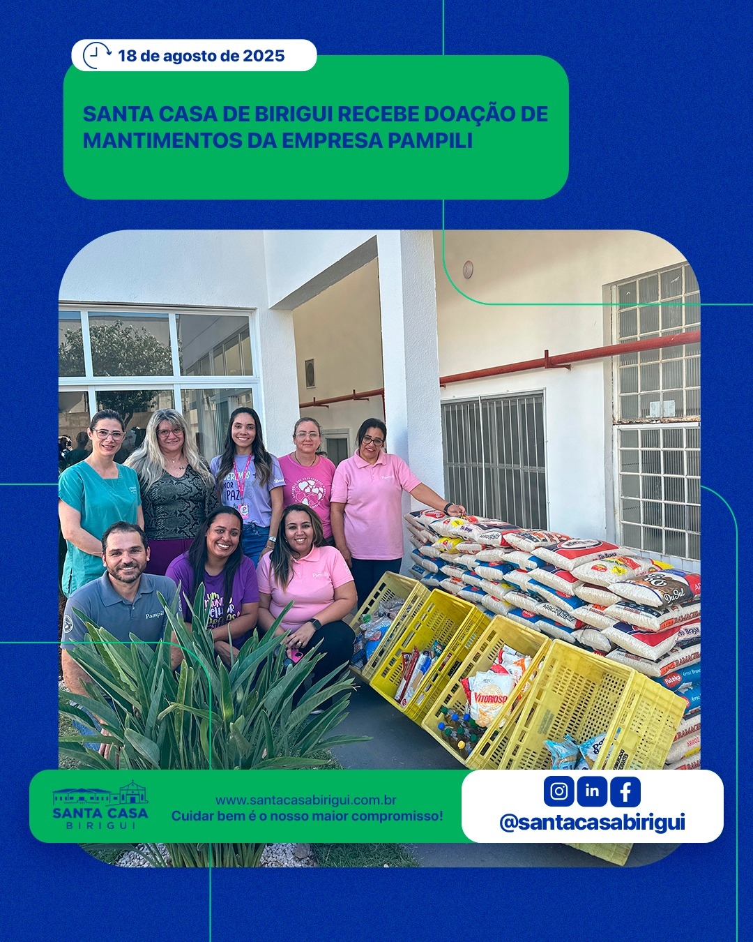 Santa Casa de Birigui recebe doação de mantimentos da empresa Pampili