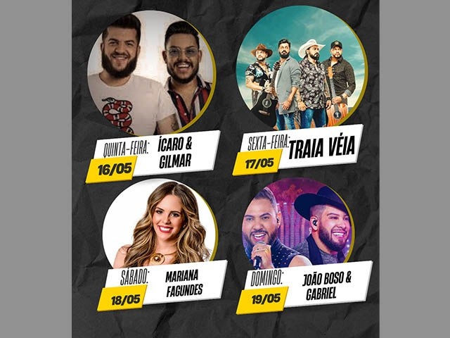 Prefeitura de Nova Independência divulga grade de shows da Festa do Peão