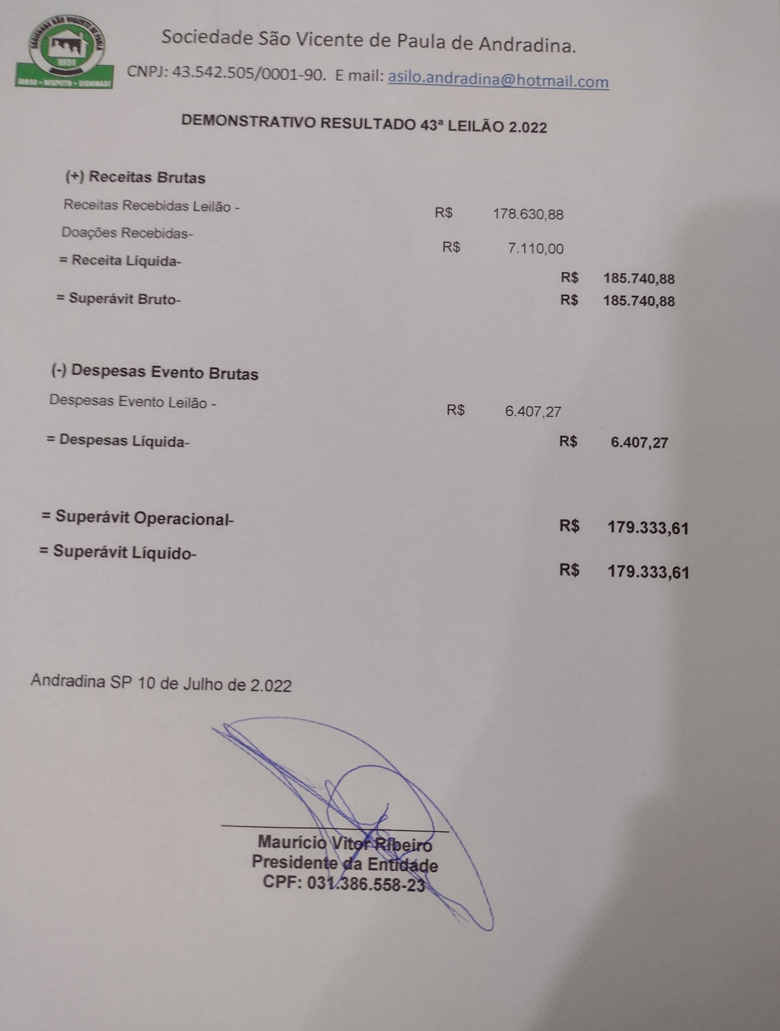 Leilão de Gado em prol do Asilo de Andradina foi um sucesso e arrecadou quase 200 mil reais