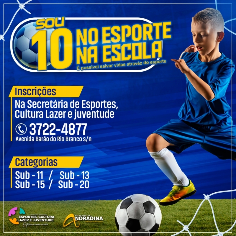 Esportes e Cultura lança novo modelo de Escolinha de Futebol em Andradina