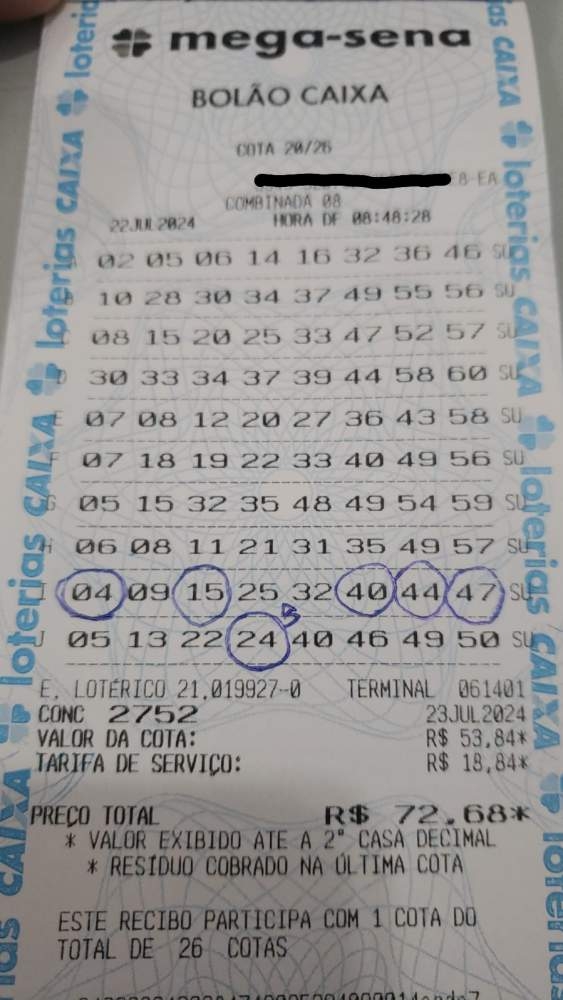 Quina da Mega-Sena premiada sai em Andradina