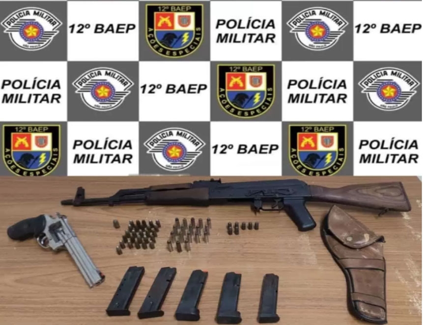 BAEP de Araçatuba prendeu "Gordo" com forte armamento, alvo de combate ao crime Jardim das Oliveiras