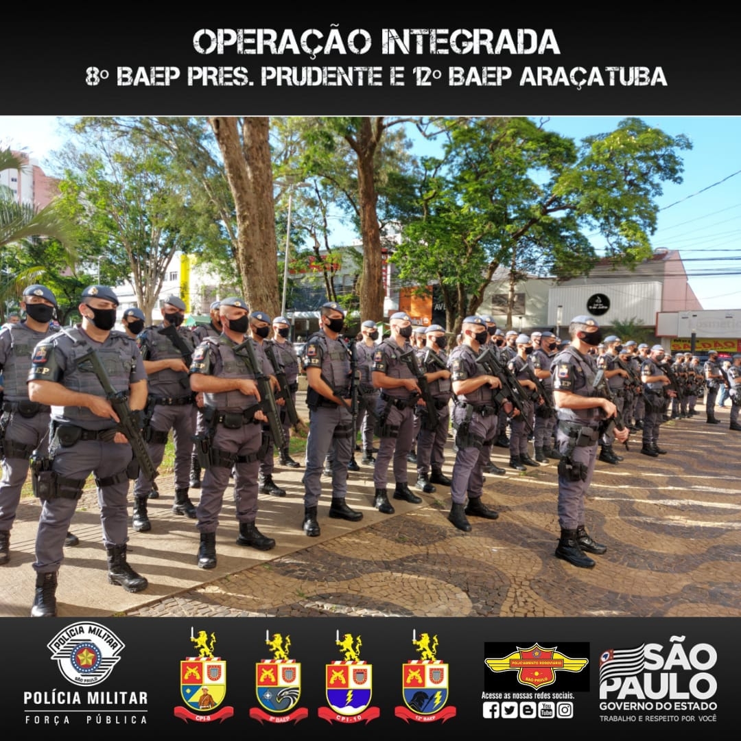 BAEP DE PRESIDENTE PRUDENTE E ARAÇATUBA DESENCADEIAM OPERAÇÃO INTEGRADA NO CENTRO-OESTE PAULISTA