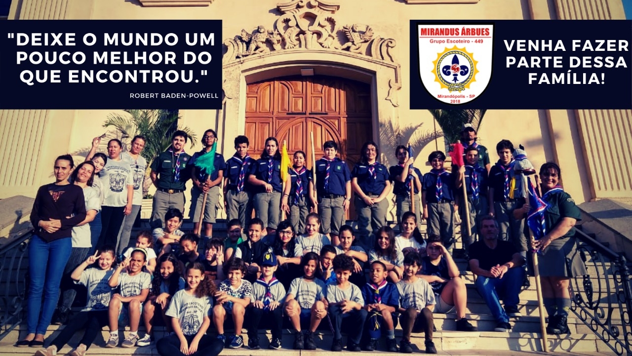 23 de abril: Grupo Mirandus Árbues comemora Dia Mundial do Escoteiro em Mirandópolis