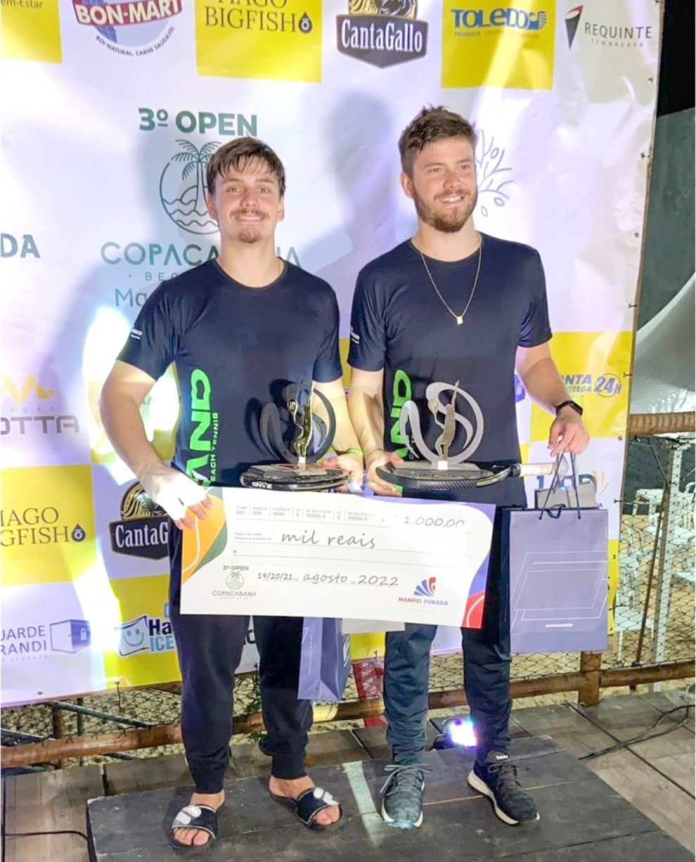 Andradinenses no pódio do 3º Torneio Beach Tênis – Arena Copacabana