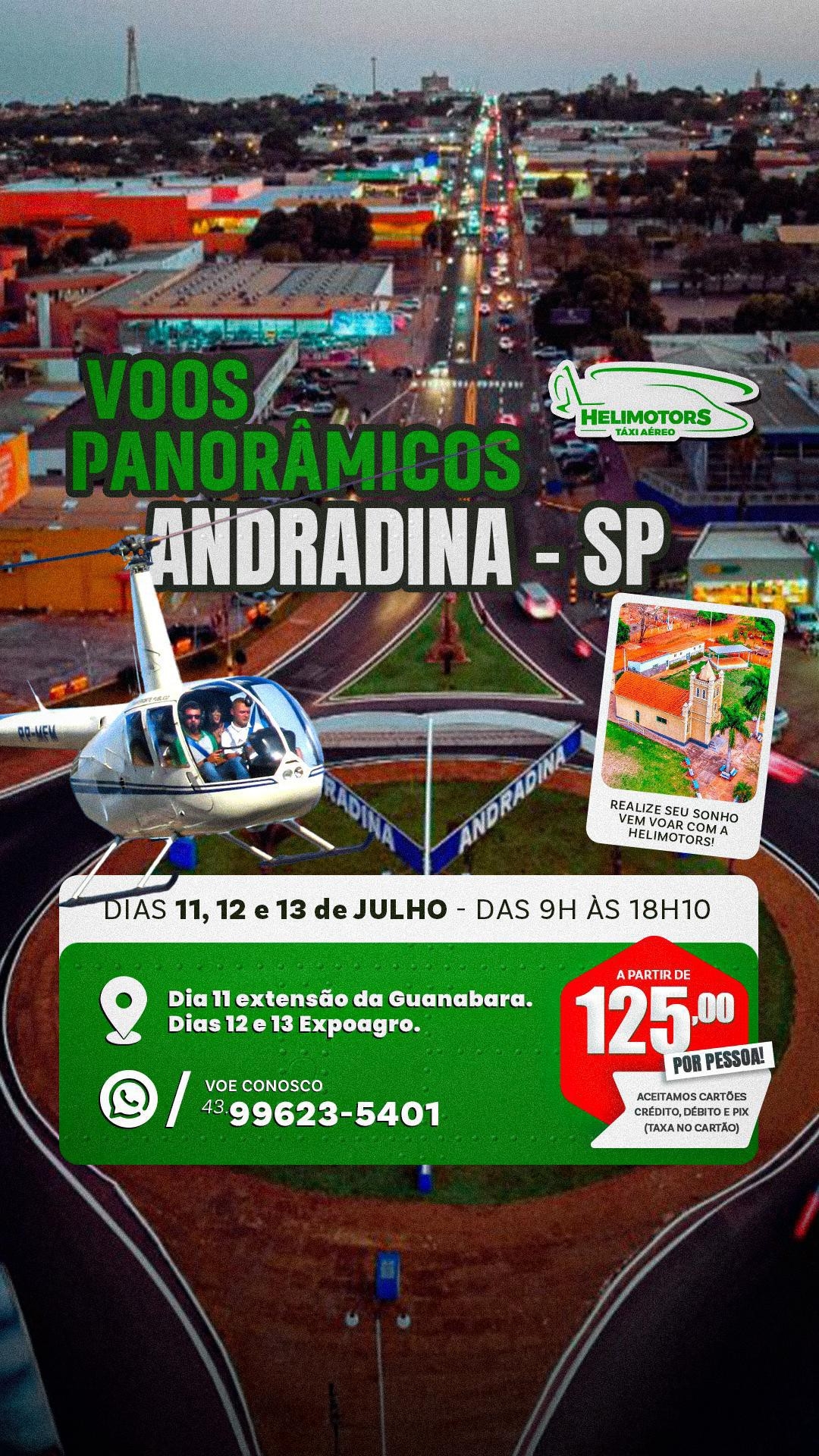 ANDRADINA 88 ANOS: Voo Panorâmico de Helicóptero