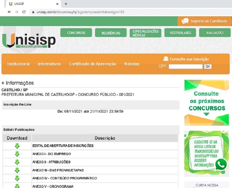 Prazo para inscrições do Concurso para motoristas em Castilho termina neste domingo