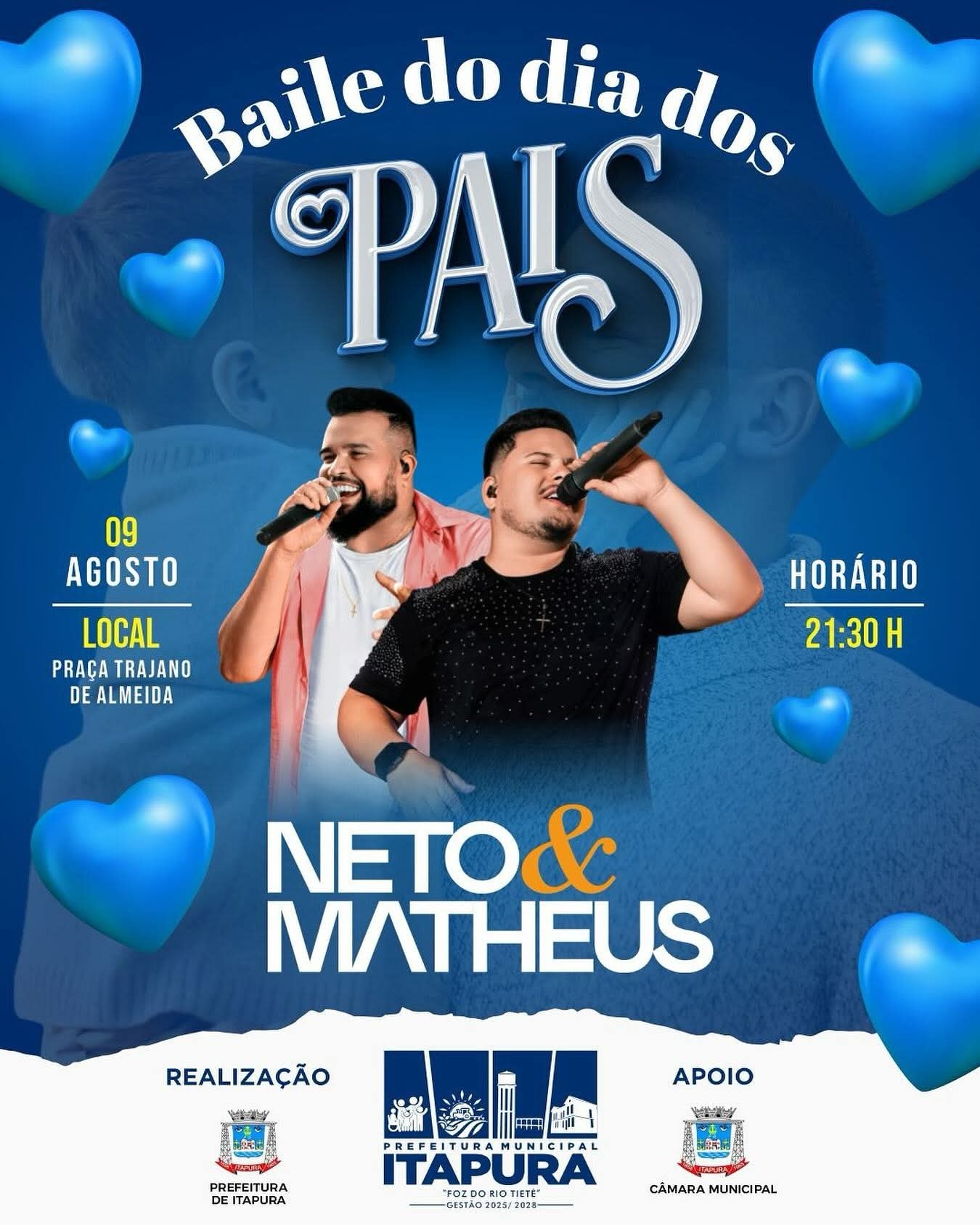 Itapura comemorará o Dia dos Pais com show sertanejo na Praça