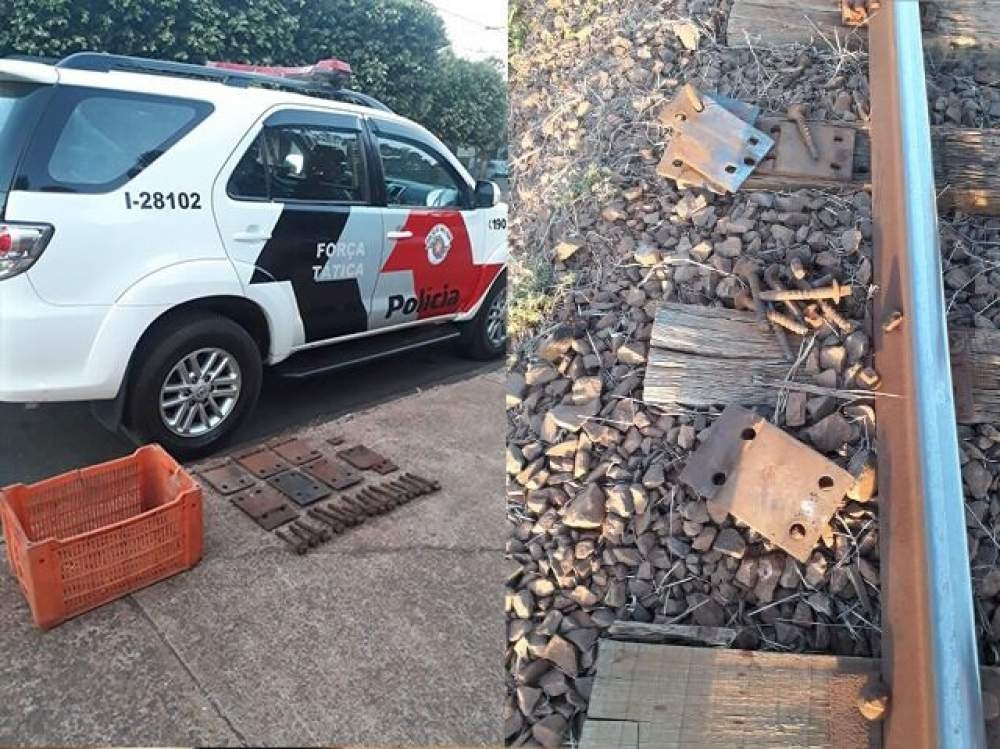 Polícia Militar evita tragédia em Andradina e prende casal desmontando trilho de trem
