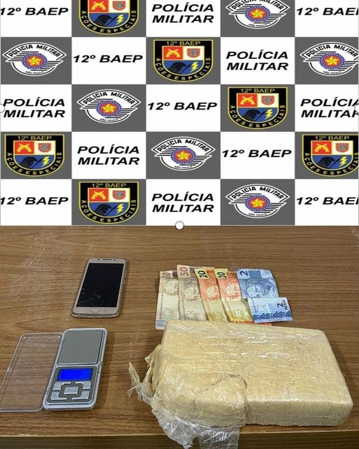 BAEP de Araçatuba prendeu traficante com pasta de base de cocaína, alvo de combate ao crime bairro Villela