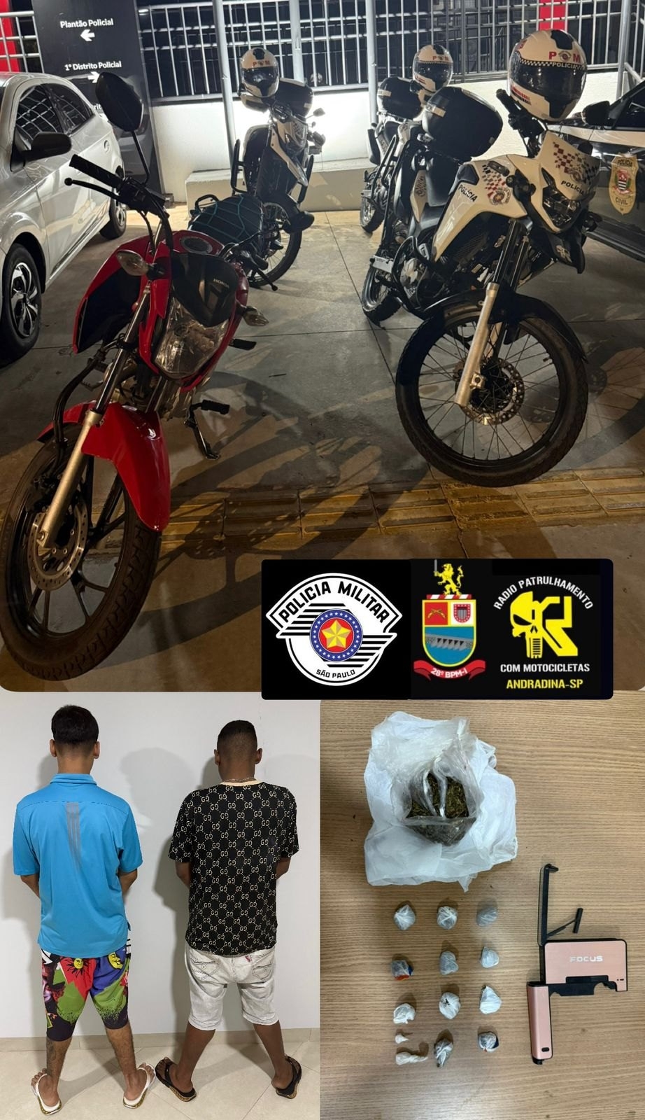 Polícia Militar de Andradina prende dupla por tráfico de drogas na Vila Botega