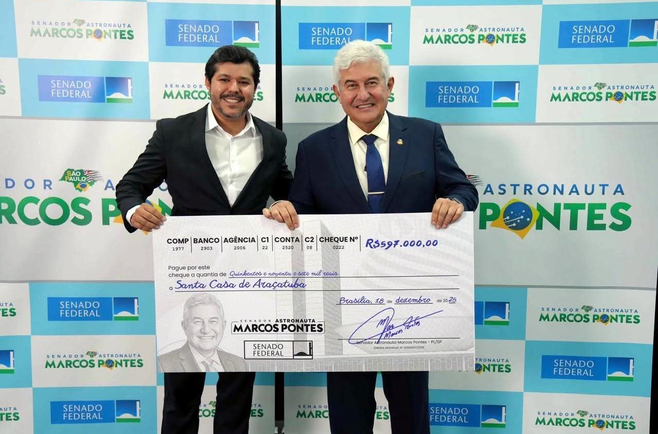 Santa Casa de Araçatuba recebe emenda de R$ 597 mil apresentada pelo senador Astronauta Marcos Pontes