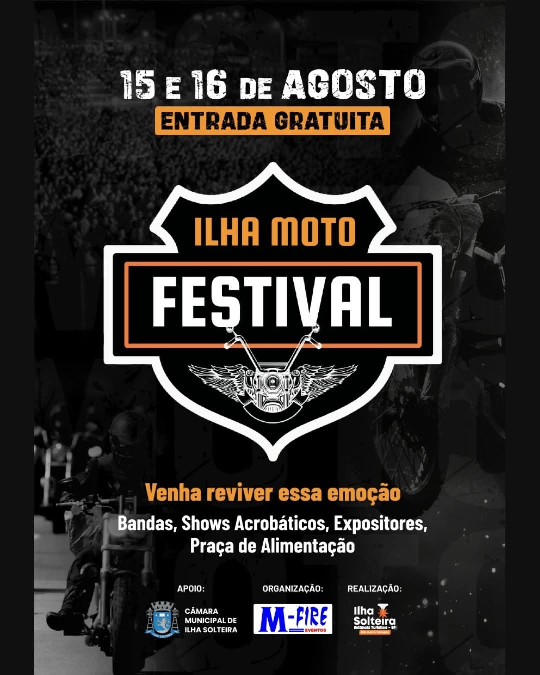 Programação do Ilha Moto Festival inclui shows acrobáticos, bandas, exposições e muito mais