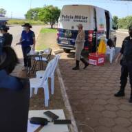 Comandante do 2º Batalhão de Polícia Militar realiza visita na barreira sanitária em Brasilândia
