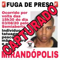 Polícia Militar captura foragido do Semiaberto de Mirandópolis