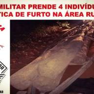 Rádio Patrulha de Guaraçaí e Mirandópolis prendem em flagrante 04 indivíduos por furto de 05 postes de aroeiras