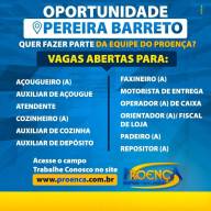Em Pereira Barreto Proença Supermercado tem várias vagas de emprego