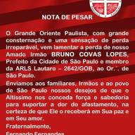 GRANDE ORIENTE PAULISTA CHORA MORTE DO IRMÃO BRUNO COVAS LOPES