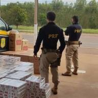 Polícia Rodoviária Federal apreende em Três Lagoas  carro lotado com cigarros contrabandeados