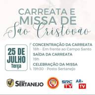 EM ANDRADINA MISSA E CARREATA DE SÃO CRISTOVÃO