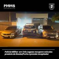 Polícia Militar de Três Lagoas recuperara 2 veículos produto de roubo e furto e faz a prisão do receptador