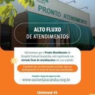 Pronto Socorro da Unimed de Araçatuba registra alto fluxo de atendimentos