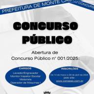 Prefeitura de Monte Castelo abre concurso público
