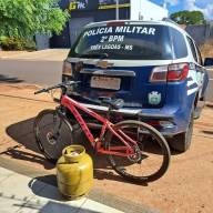 Rádio Patrulha de Três Lagoas recupera botijão e bicicleta furtados e prende autor do furto em flagrante