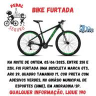 Bicicleta é furtada no Ginásio Municipal de Esportes de Andradina, qualquer denuncia 190 Polícia Militar
