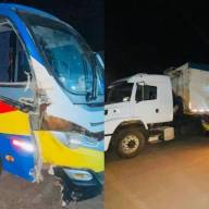 Ônibus de time de futsal de Ribas do Rio Pardo se acidenta na BR-262 após jogo em Três Lagoas