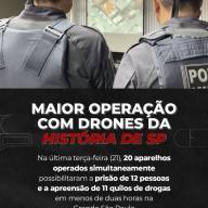 Polícia Militar de SP amplia uso de drones em Operação