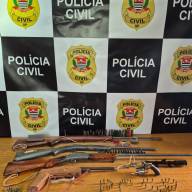 Polícia Civil de Guaraçaí faz operação na zona rural e prende morador com 05 armas de fogo e munições