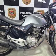 POLÍCIA CIVIL LOCALIZA MOTOCICLETA FURTADA POUCAS HORAS APÓS CRIME EM PIRAPOZINHO