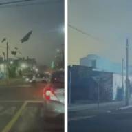 VENTOS FORTES CAUSAM DESTELHAMENTOS E DEIXA CENTRO DE ANDRADINA SEM ENERGIA 
