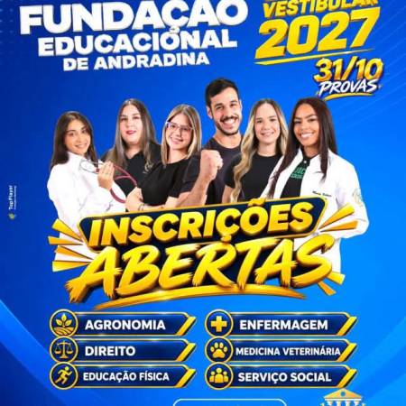 Fundação Educacional de Andradina abre inscrições para o Vestibular 2027