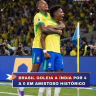 Brasil goleia a Índia por 4 a 0 em amistoso histórico