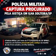 POLÍCIA MILITAR CAPTURA PROCURADO PELA JUSTIÇA EM ILHA SOLTEIRA/SP       