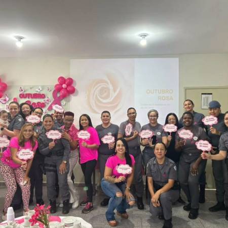 Polícia Militar promoção ação do Outubro Rosa em Andradina