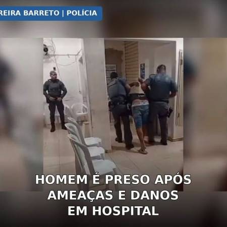 POLÍCIA MILITAR PRENDE HOMEM APÓS AMEAÇAS E DESTRUIÇÃO DA SANTA CASA DE PEREIRA BARRETO