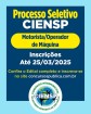 Ciensp de Andradina abre processo seletivo para motorista/operador de máquina