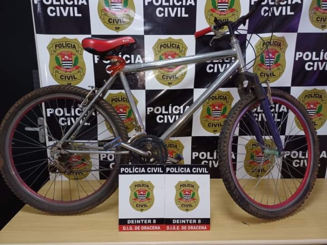 POLÍCIA CIVIL RECUPERA BICICLETA FURTADA EM DRACENA